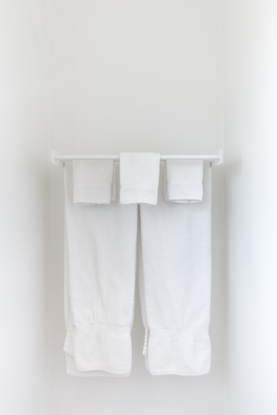 Folded white hotel towels